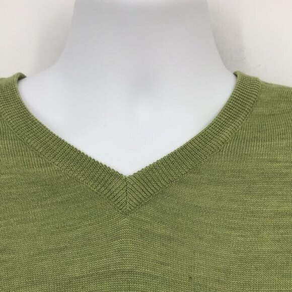 Cutter & Buck Wool  Blend Men's Douglas V-Neck Spring Green Size L - Picture 8 of 9